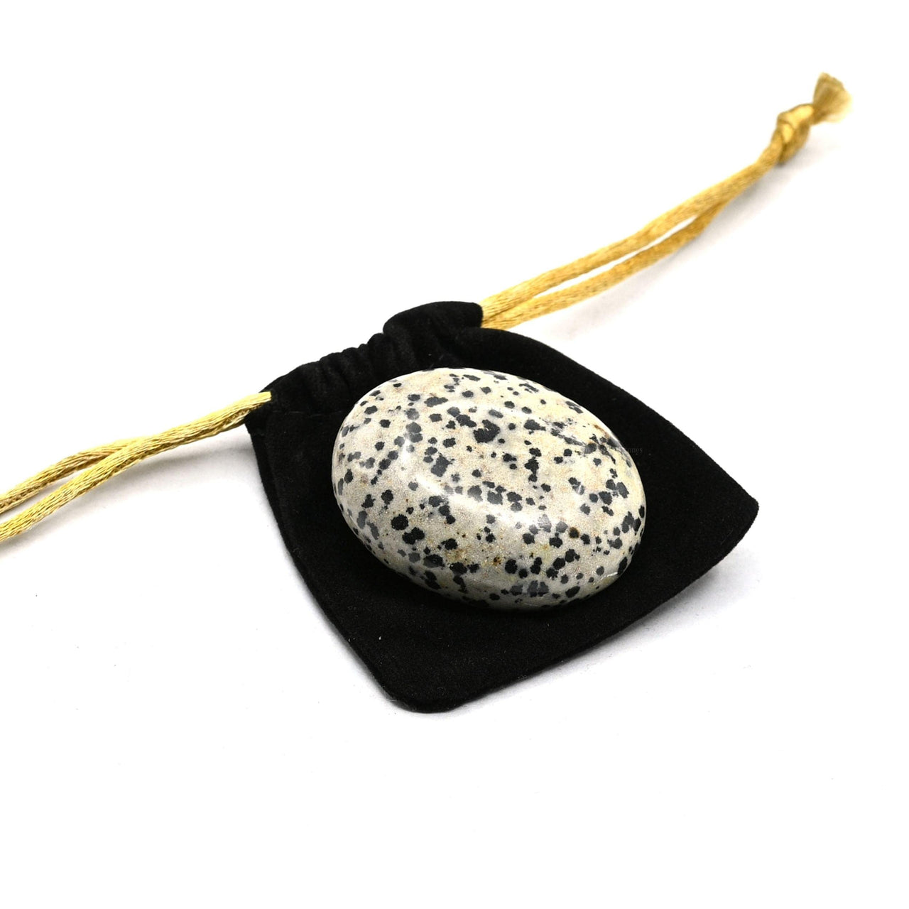 Dalmatian Jasper Palm Stone - Hot Massage Worry Stone for Natural Body Chakra Balancing, Reiki Healing and Crystal Grid Dalmatian Jasper