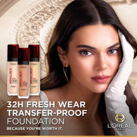 L'Oreal Paris Liquid Foundation, Oil Absorbing Formula, Transferproof, Heatproof and Long-lasting, Infallible 32H Fresh Wear, 250 Radiant Sand