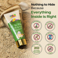 Herby Angel Natural Kids Sunscreen for Babies & Kids - SPF 35, PA++ | Lotion for Body & Face | Broad Spectrum UVA & UVB Protection - Non-Greasy (50ml)