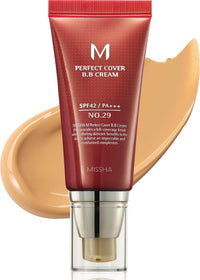 MISSHA M Perfect Cover Full Coverage Bb Cream Spf42 Pa+++ - (50Ml, No 29 - Golden Beige) | Matte Finish | All Skin Types | Radiant Glow (Golden Beige) (Caramel Beige)
