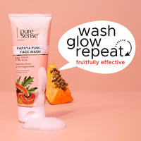 PureSense Papaya Punch Face Wash with 1% Kojic Acid | Kakadu Plum & Pomegranate | Reduces Blemishes & Pigmentation | For Men & Women - 100ml