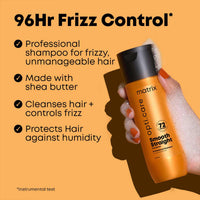 MATRIX Opti.Care Smooth Straight Professional Shampoo for Frizzy, Unmanageable Hair | 96Hr Frizz Control* | Used by 1 Lakh Hairstylists* | with Shea Butter, 200ml