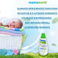 Mamaearth dusting Powder with Organic Oatmeal & Arrowroot Powder 150g & Mamaearth's Plant Based Baby Laundry Liquid Detergent, with Bio-Enzymes and Neem Extracts, 200ml