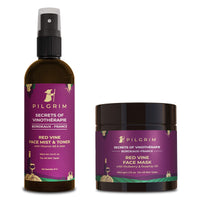 Pilgrim Dewy Glow Face Combo with Skin Detoxifying Face Mask 100g & Face Hydrating Mist & Toner 100ml | Experience Youthful Glowing Skin | All Skin Type | Men & Women