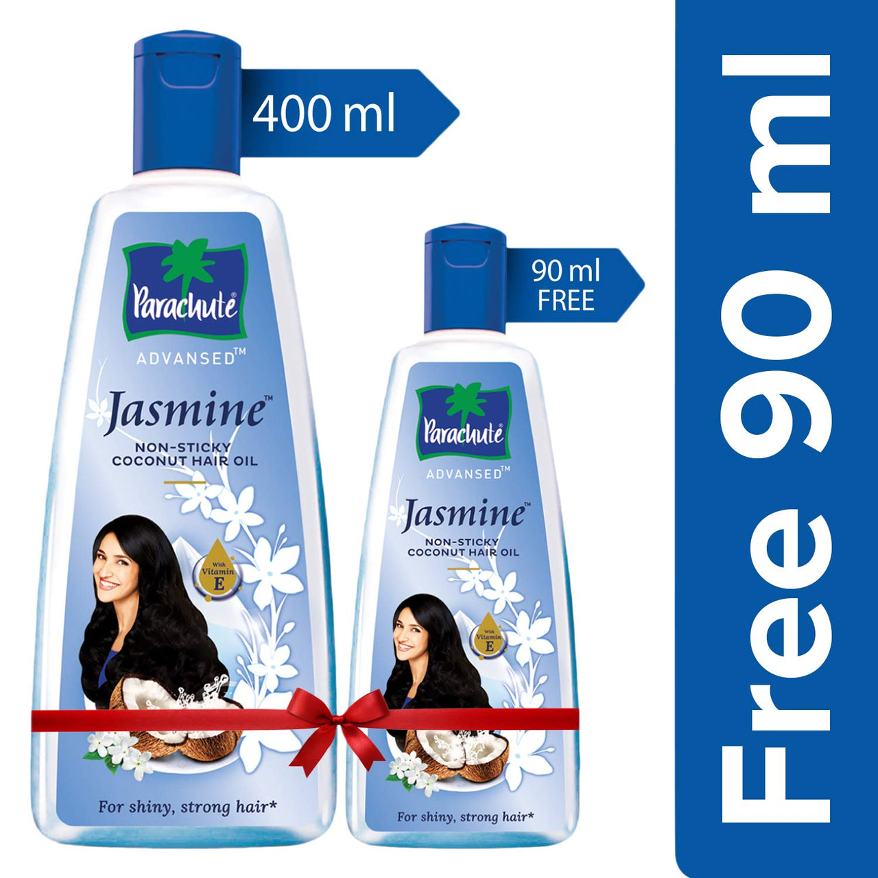 Parachute Advansed Jasmine Coconut Hair Oil, 400ml (Free 90ml) & Parachute Advansed Gold Coconut Hair Oil, 400 ml