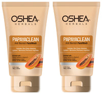 Oshea Herbals Papayaclean Anti Blemishes Gel Face Wash for Women & Men | Hydrating Face Wash for All Skin Types | Lightens Blemishes & Brightens Skin with Papaya Extracts & Vitamin E - 150gm (Pack of 2)