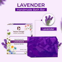 Passion Indulge Lavender Handmade Soap -PACK OF 3 (Each 100 gm), Natural Essential Oil Nourishing Bath Soap | Deep Cleansing | Bath soap for all type skin