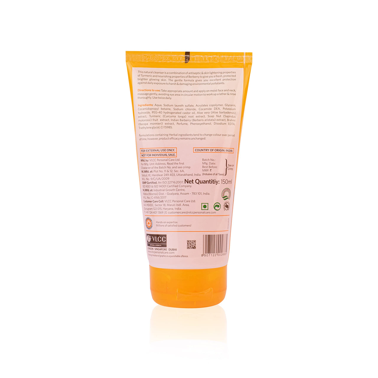 VLCC Turmeric & Berberis Face Wash + Anti Tan Skin Lightening Face Wash -150ml X 2 - Buy One Get One - with Turmeric & Berberis, Mulberry Extract, and Orange Peel Extract