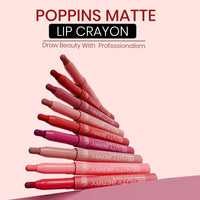 Beauty Berry Poppins Matte Lip Crayon Lipstick for Women | Long Lasting Non Transfer Retractable Lip Crayon | Smudge Proof & Waterproof Lipstick Enriched with Jojoba Oil (11 - Bride Mehroon)