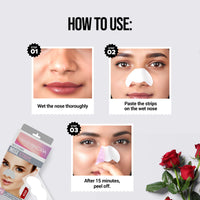 Hilary Rhoda Deep Cleanse Nose Strips | Instant Removal | Removes Blackheads & Whiteheads | Deep Cleanses Skin & Removes Dirt & Oil | 10 Strips (Rose - Shade 02)