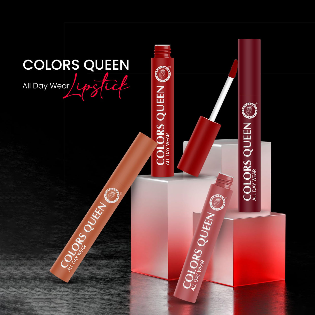 Colors Queen All Day Wear Liquid Lipstick - Nude Frost, 12g | Highly Pigmented, Long Lasting Matte Lipstick | Smooth One Swipe Application, Lightweight & Non Transfer Liquid Lipstick for Women