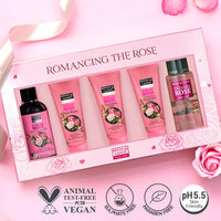 Bryan & Candy Romancing The Rose Complete Face & Body Care | Women's Day Gift Set For Women |Shower Gel , Face Wash, Face Scrub , Fragrance Mist, Hand & Body Lotion| 100% Vegan, Skin-Friendly pH 5.5 for All Skin Types,SLS & Paraben Free |