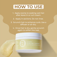 Ashba Botanics Flaxseed Curling Custard For Wavy, Curly, Frizzy & Coily Hair | Argan, Avacado Oil, Shea Butter | Provides Moisture, Controls Frizz, Strong Hold | Phthalates & Parabens Free (ml, 50)