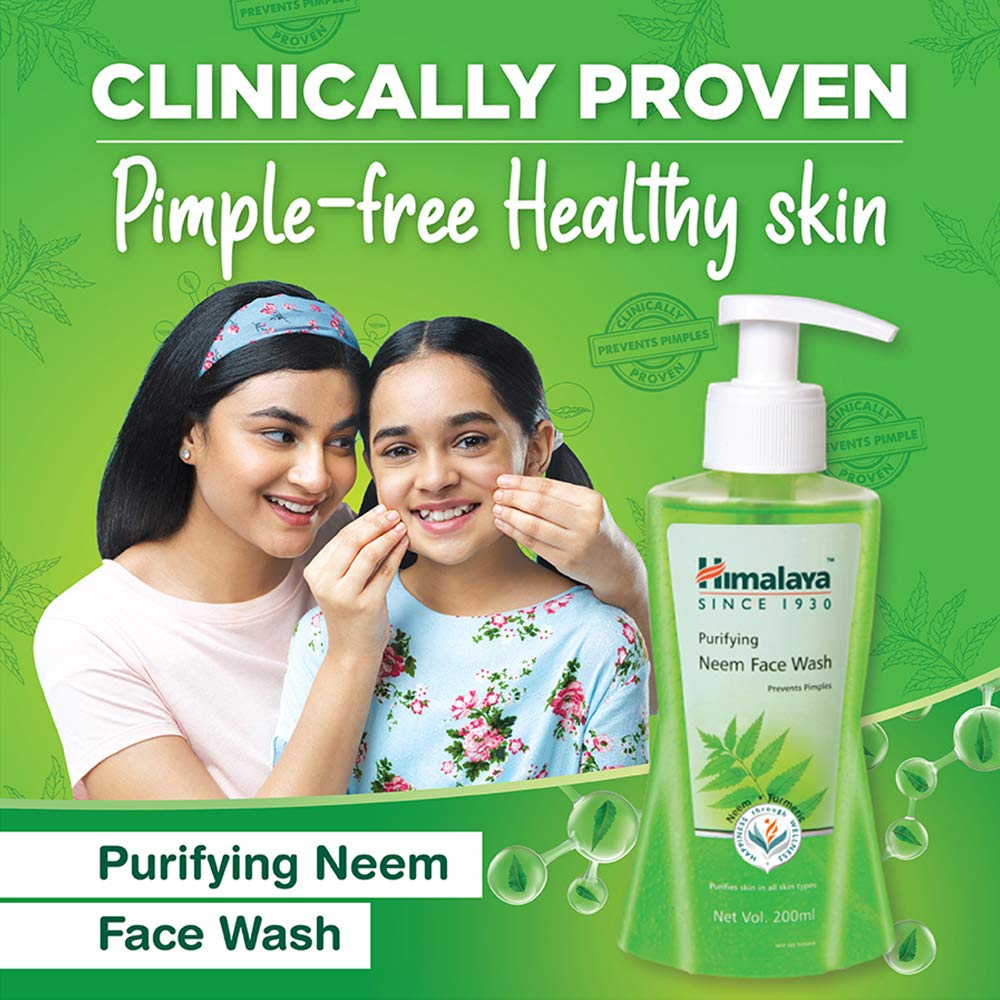Himalaya Herbals Purifying Neem Face Wash, 200ml (Pack of 2)