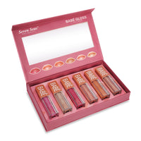 Seven Seas Babe Glittery Lip Gloss Long Lasting Water & Smudge Proof With High Shine Lip Color For Glossy Look Lightweight Non Sticky Lip shiner For Moisturizing Lips (Pink,Silver,Hot Pink,Rose,Bronze,Penny)Pack of 6