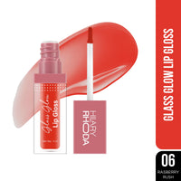 Hilary Rhoda Glass Glow Lip Gloss | Nourishing & Hydrating Lip Gloss | Sheer Coverage | High Shine | Juicy & Plump Lips | Glides on Smoothly | 5ml (Raspberry Rush - Shade 06)