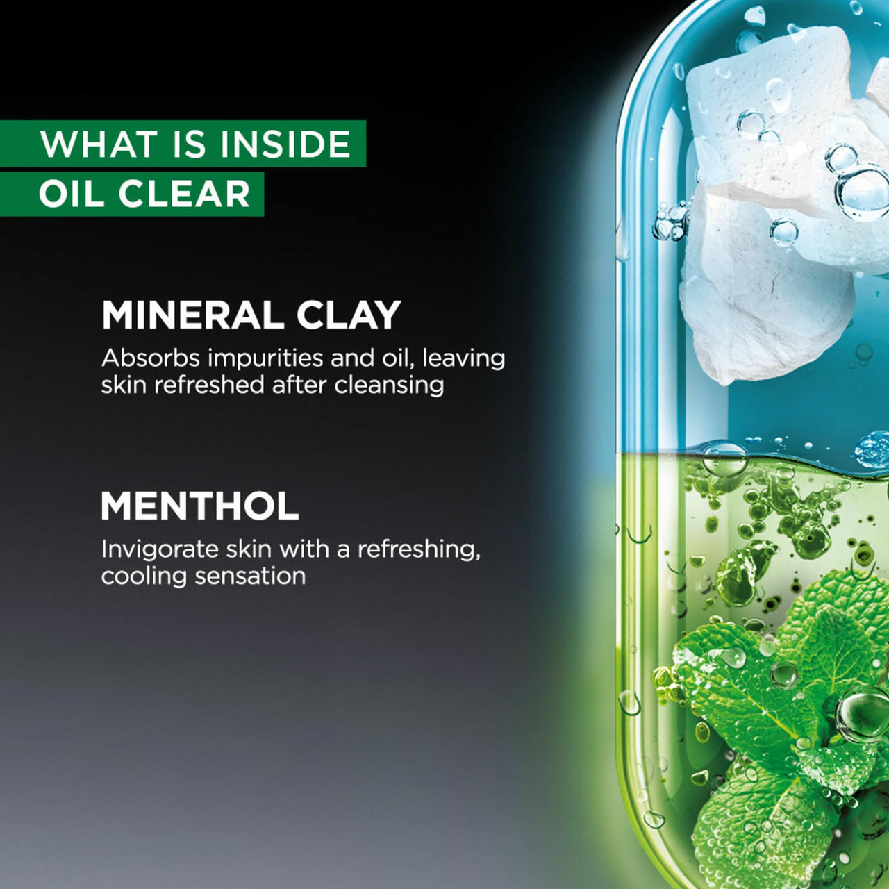 Garnier Men, Face Wash, Balances Oil Level in Skin, OilClear Clay D-Tox, 150 g