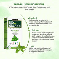 INDUS VALLEY Tulsi Powder 100% Organic and Natural for Skin and Hair Care set of 2 (100g)