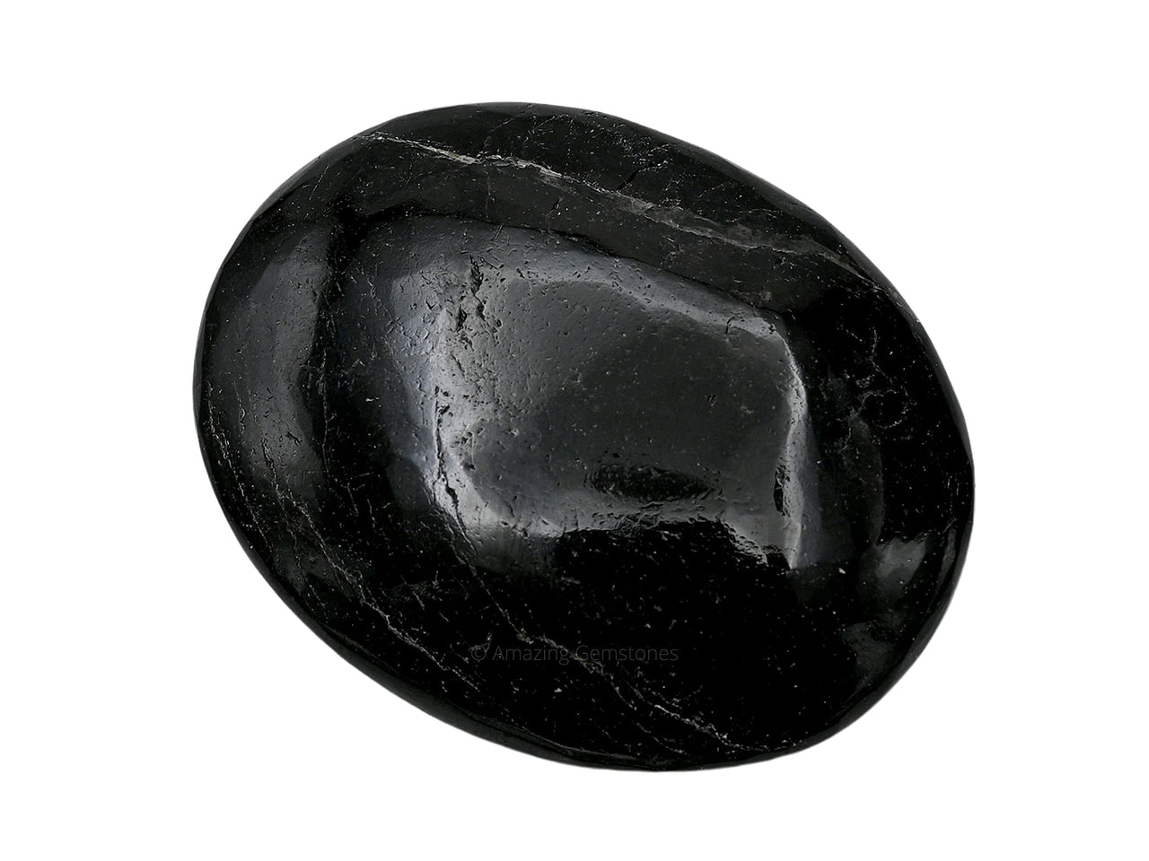 Black Tourmaline Palm Stone - Hot Massage Worry Stone for Natural Body Chakra Balancing, Reiki Healing and Crystal Grid Black Tourmaline (Natural)