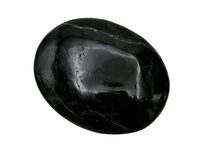 Black Tourmaline Palm Stone - Hot Massage Worry Stone for Natural Body Chakra Balancing, Reiki Healing and Crystal Grid Black Tourmaline (Natural)