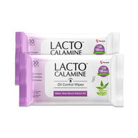 Lacto Calamine Oil Control Face Wipes with Neem, Vitamin B3 and Aloe Vera White, 60 Count, Pack of 2 & Lacto Calamine Daily Cleansing Face Wipes, Pack of 2, 50 Count