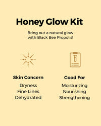 COSRX Honey Glow Kit | Facial Toner, Serum, Cream with Propolis Extract | Deep Moisture, Hydration, Nourishment | Travel Size Set, Gift Set, Korean Skincare, Not Tested on Animals