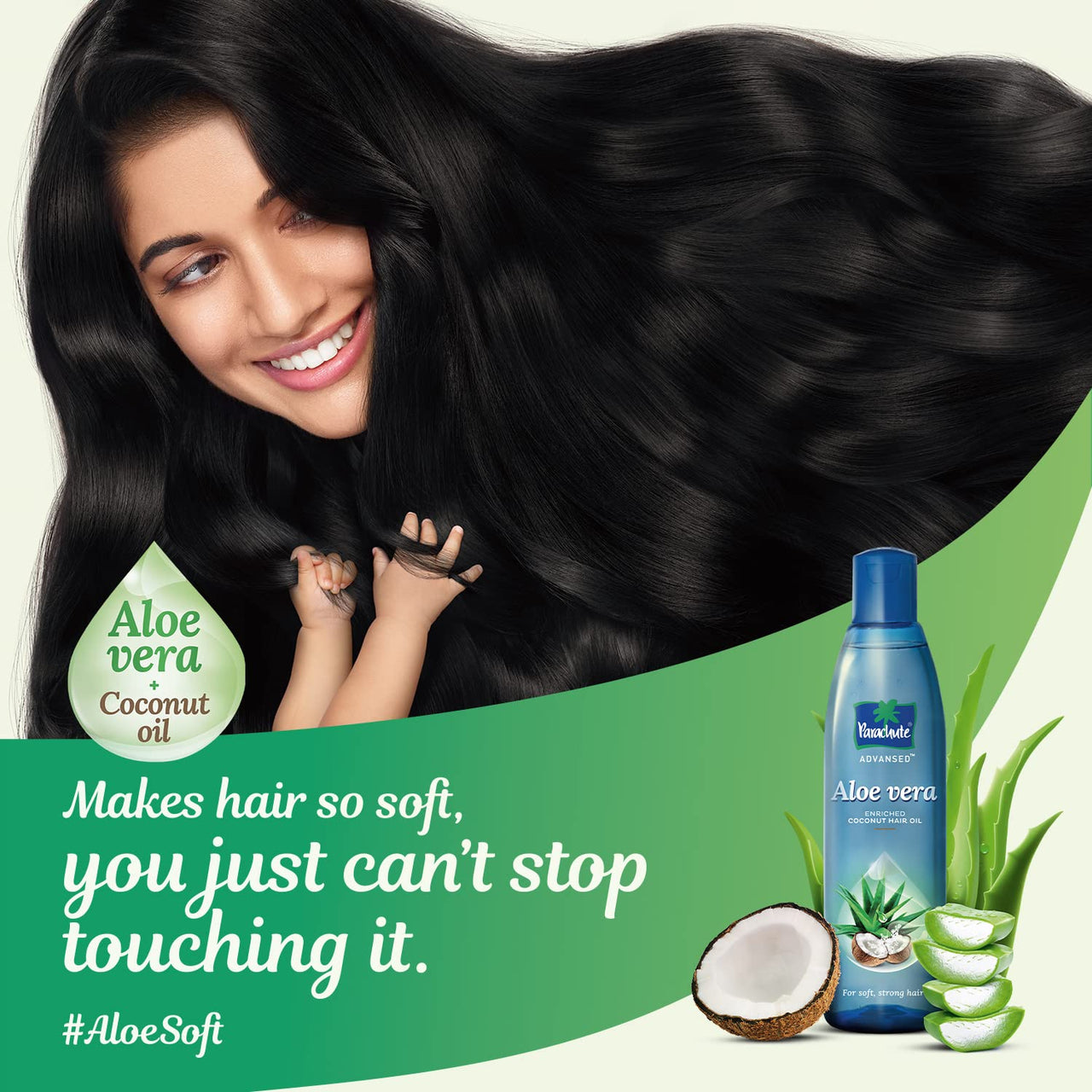 Parachute Advansed Aloe Vera Enriched Coconut Hair Oil, 250ml (Free 75ml) & For Soft & Strong Hair, 400 ml