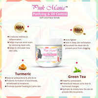 Passion Indulge Pink Mania Face Cleanser & Face Mudd | Purifying & Oil Controlling with AHA BHA, Turmeric & Green Tea