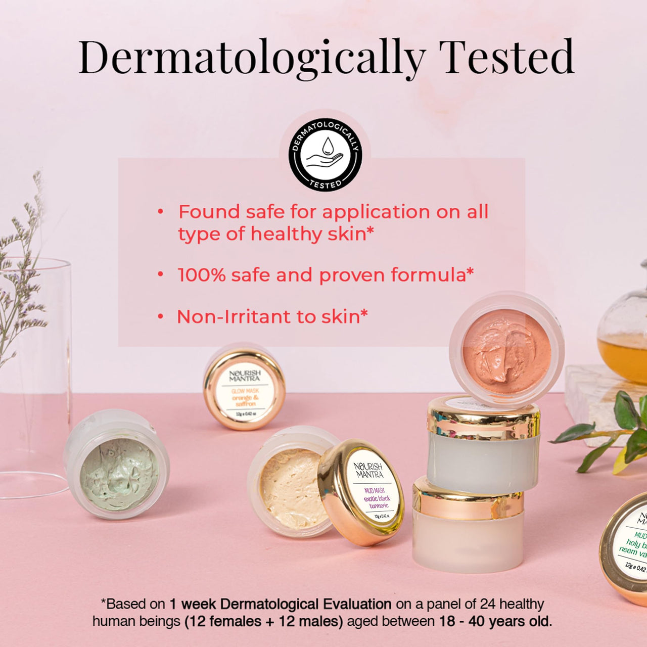 Nourish Mantra mask Mini Trio Face Care Kit | Holy Basil & Neem Vardaan Mud Mask, Exotic Black Turmeric Mud mask, Orange & Saffron Avanda Glow | for Rejuvenated & Glowing Skin (12g each)
