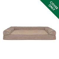 Furhaven Replacement Dog Bed Cover Plush & Suede Sofa-Style, Machine Washable - Almondine, Jumbo (X-Large) Cover Only 40.0