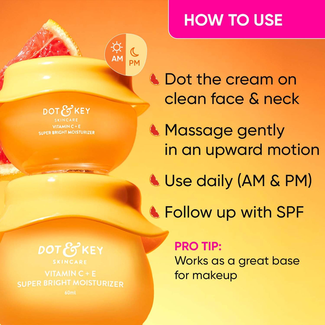 Dot & Key Vitamin C + E Sorbet Super Bright Moisturizer for Face | Vitamin C Face Cream For Glowing Skin | Reduces Skin Dullness | Oil Free & Lightweight | For All Skin Types | 25ml