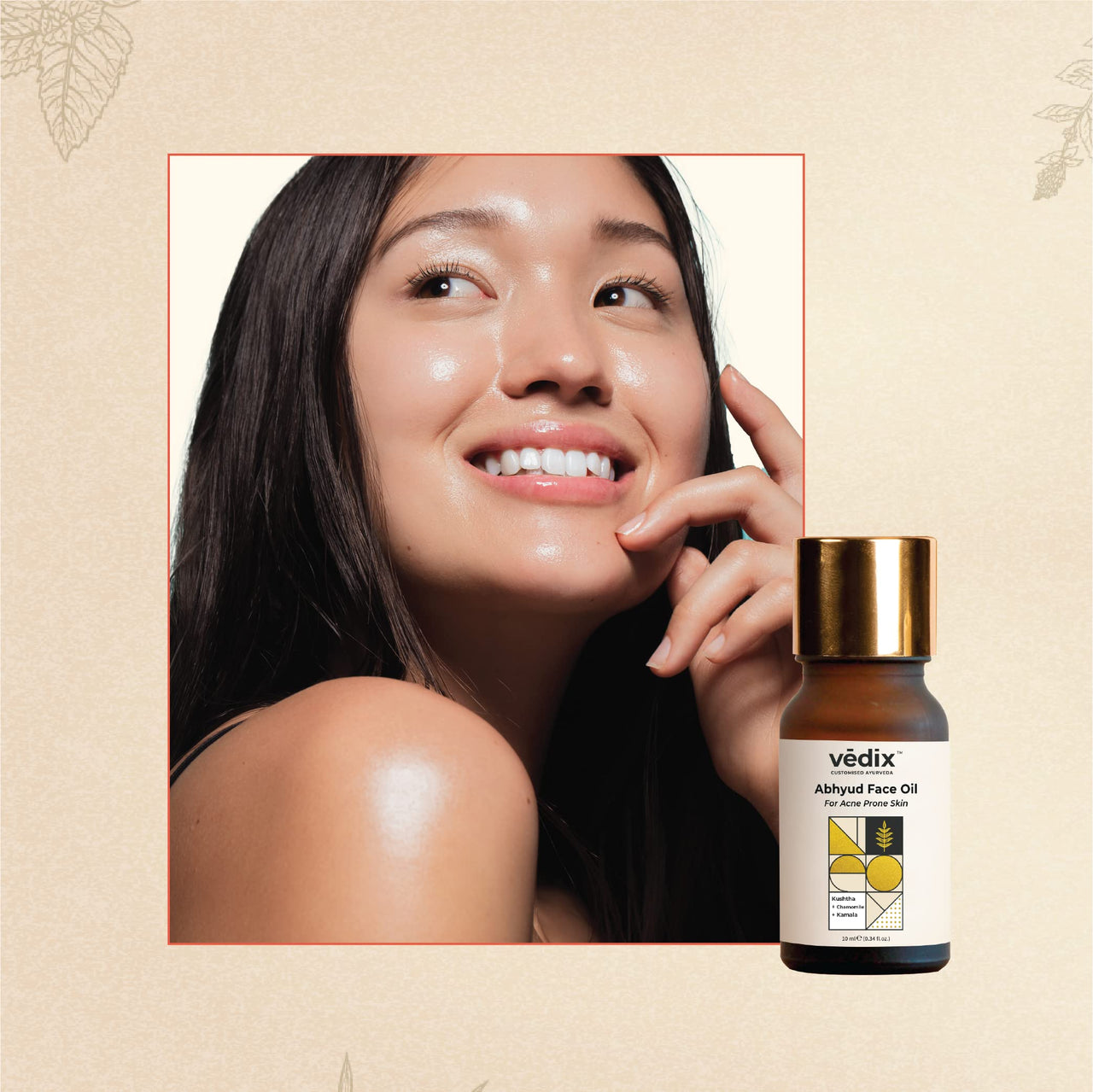 Vedix Customised Ayurvedic Face Oil | Abhyud Face Oil For Acne Prone Skin | With Kushtha + Chamomile + Kamala | For Acne Prone Skin | For Dull Skin | 10ml