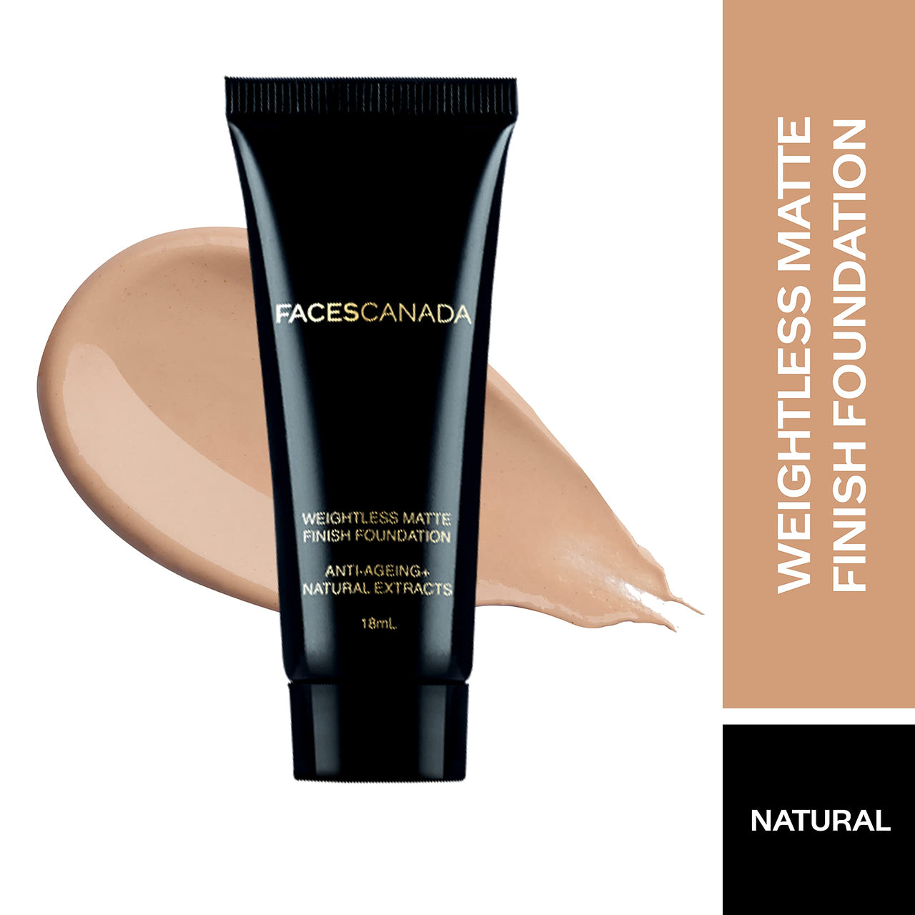 FACESCANADA Weightless Light Coverage Matte Finish Foundation For Oily Skin oil Mini,18Ml,Natural 02,1 Count&Weightless Stay Matte Compact Powder Vitamin E&Shea Butter,Spf 20 Natural 02,9G,Pack Of 1