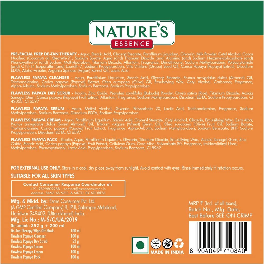 Nature's Essence Advanced Flawless Papaya Facial Kit, 452gm