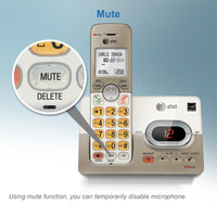 AT&T EL52113 Cordless Phone with Answering System & Extra-large Backlit Keys Light champagne 1 Handset