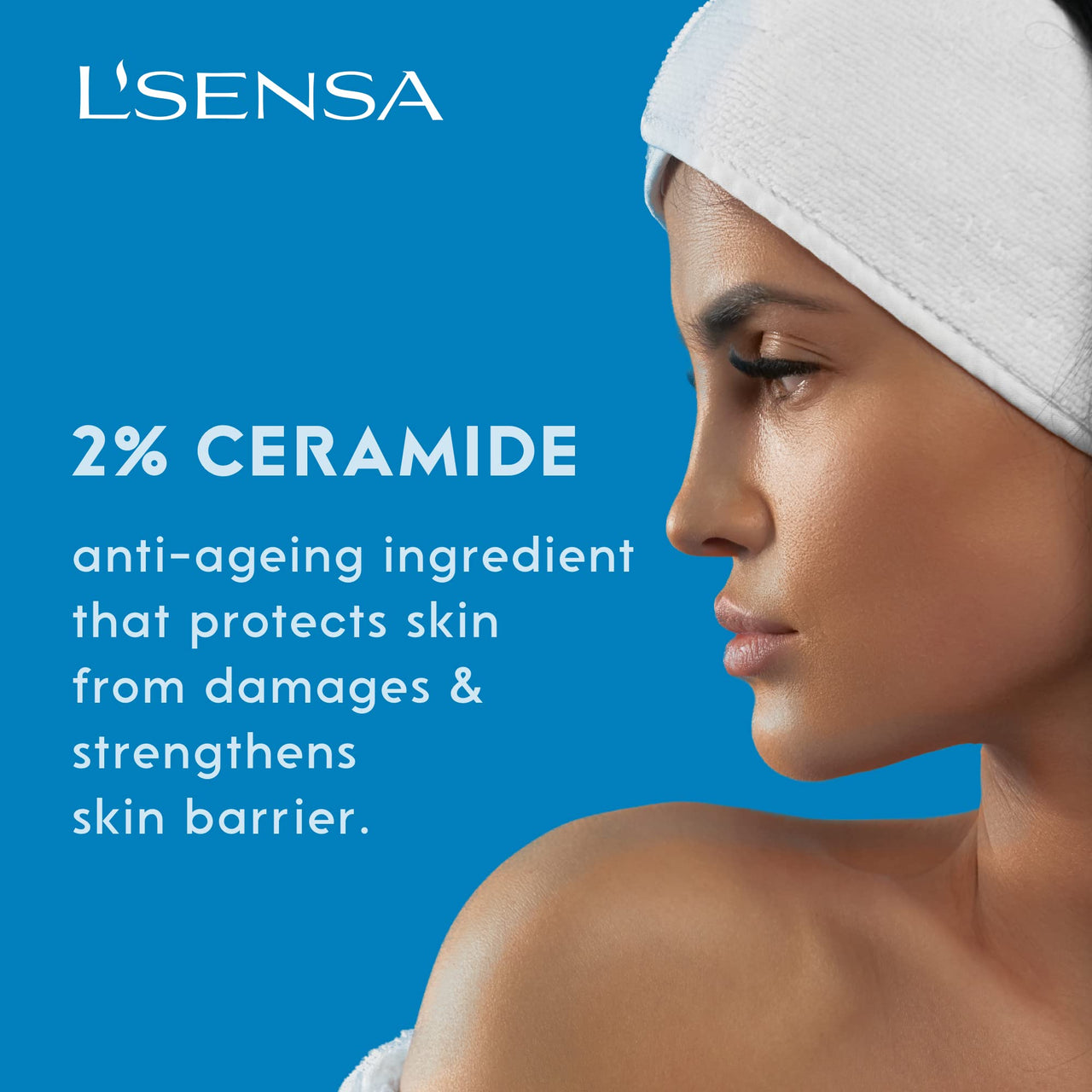 L’SENSA Moisturizer for Face | Moisturiser for Oily and Dry Skin | Advanced Formulation 2% Ceramide & 1% Hyaluronic Acid - Get Flawless & Glowing Skin | Lightweight Cream For Women & Men | Non Sticky | Fragrance Free | 50 G