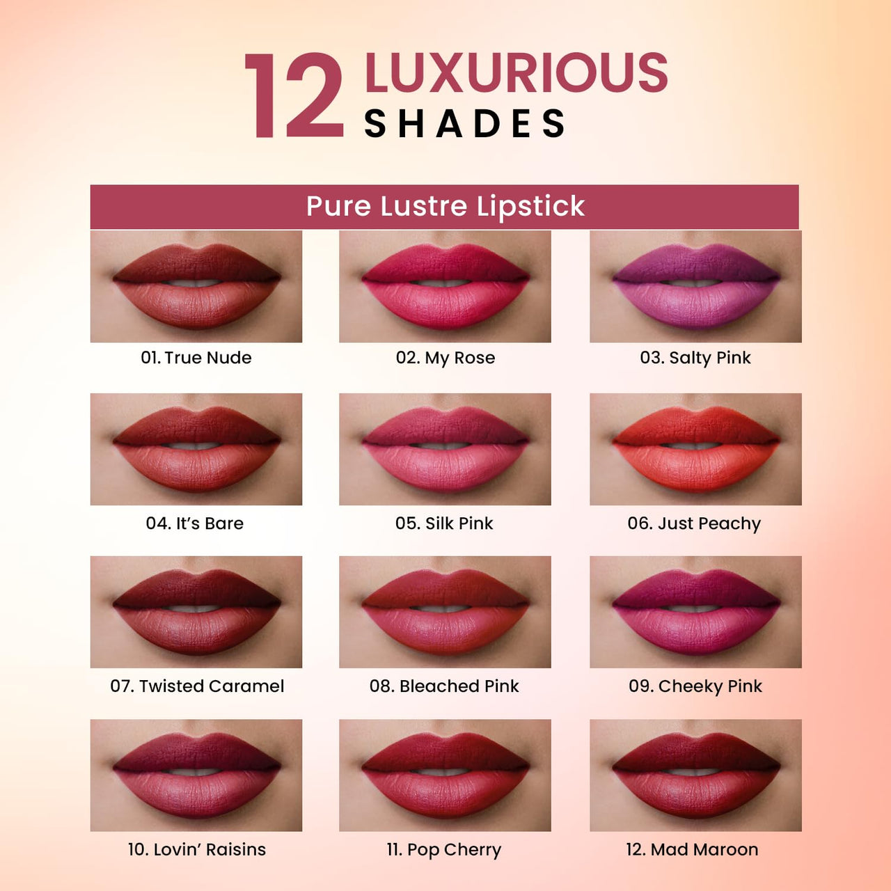 Swiss Beauty Pure Lustre Lipstick | High Shine Finish | Smooth Glide | With Olive Oil & Vitamin E | Hydrating | Shade- Silk Pink, 3.8gm