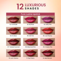 Swiss Beauty Pure Lustre Lipstick | High Shine Finish | Smooth Glide | With Olive Oil & Vitamin E | Hydrating | Shade- Silk Pink, 3.8gm