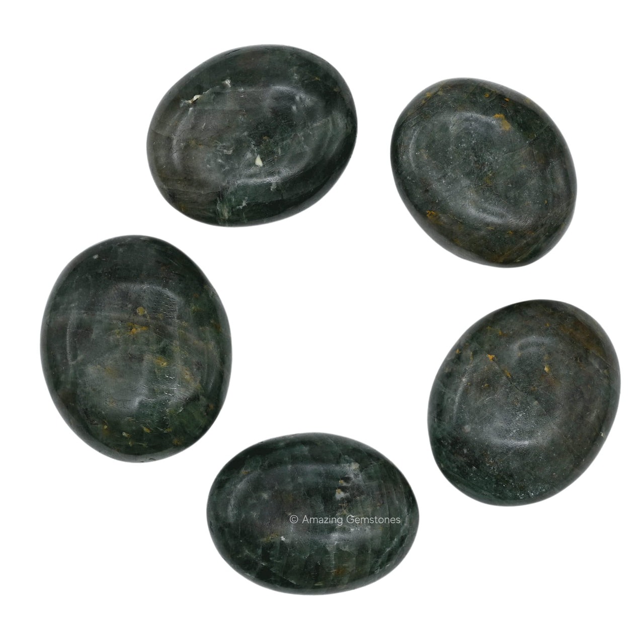 Chrome Diopside Palm Stone - Pocket Massage Worry Stone for Natural Body Chakra Balancing, Reiki Healing and Crystal Grid Chrome Diopside