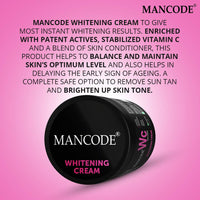Mancode Whitening Cream for Men | 100g | Glowing Radiant Skin | Daily Defence From Pollution | Reduces Acne & Dark Spots | Cream With UV Protect | Everyday Skin Care
