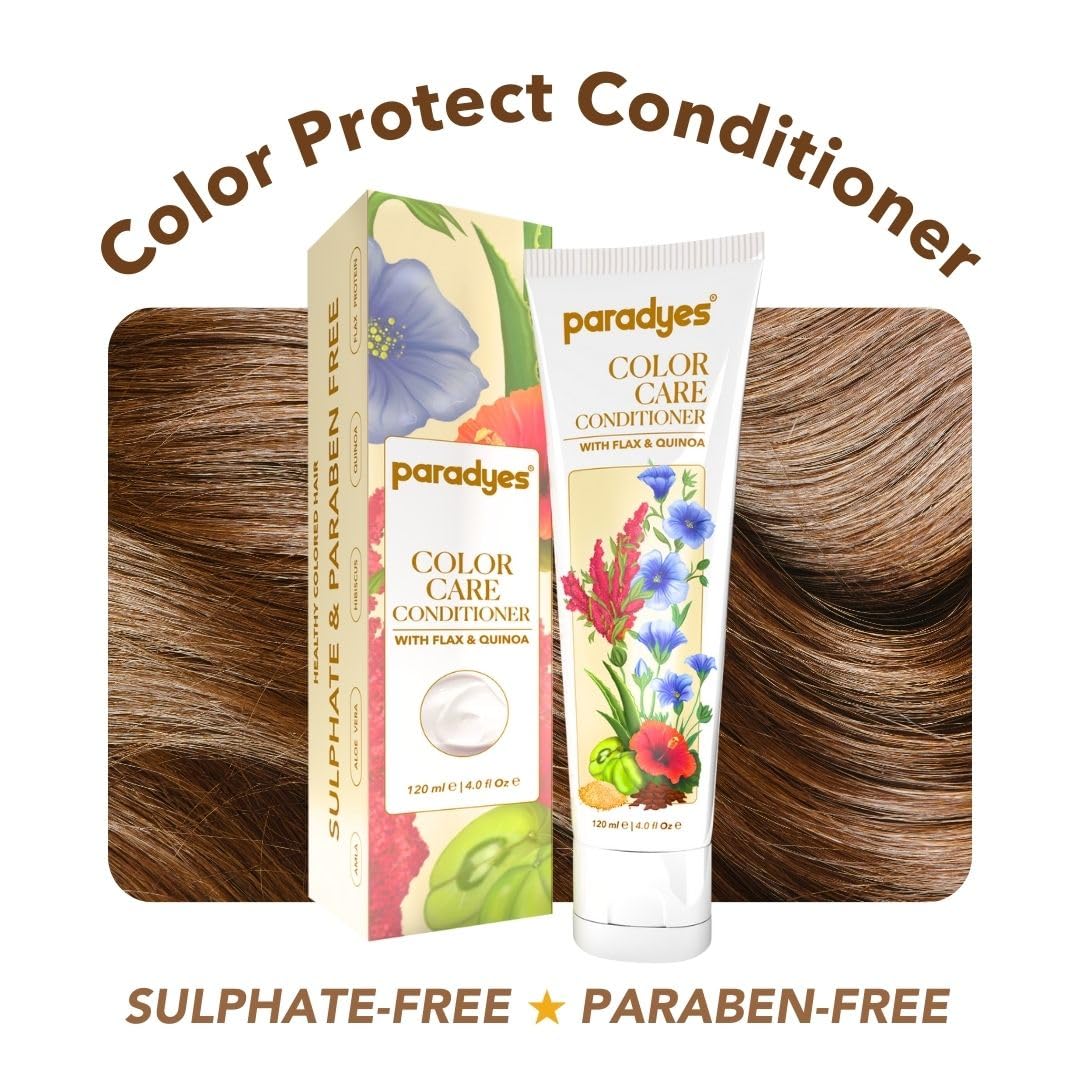 paradyes Color Care Conditioner, Enriched with Flax Protein & Quinoa, Ideal For Colored Hair, Infused with Aloe Vera, Hibiscus, and Amla For Hydration and Nourishment, 120ml,100 Gram