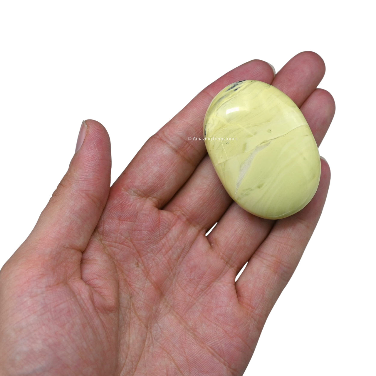Serpentine Palm Stone - Pocket Massage Worry Stone for Natural Body Chakra Balancing, Reiki Healing and Crystal Grid Serpentine