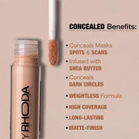 Hilary Rhoda Hide It All Cover Conceal | Conceals Masks, Scars & Dark Circles | High Coverage Concealer | With Shea Butter | Matte Finish | Cruelty-Free & Vegan (Fair- Shade 2, 3.7ml)