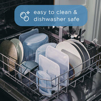 Stasher Reusable Silicone Storage Bag, Food Storage Container, Microwave and Dishwasher Safe, Leak-free, Bundle 4-Pack, Blue + Lavender