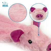 Best Pet Supplies 2-in-1 Stuffless Squeaky Dog Toys with Soft, Durable Fabric for Small, Medium, and Large Pets, No Stuffing for Indoor Play, Holds a Plastic Bottle - 1Wild Duck, Pig, Large Multicolor/Pig & Wild Duck