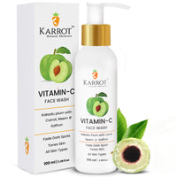 Karrot Natural Skincare Vitamin C Face Wash, Tones Skin and Fades Dark Spots, Kakadu Plum with Carrot, Neem and Saffron, SLS and Paraben Free, Ideal for Men and Women, 100ml