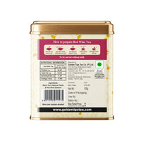 Golden Tips Red Wine Tea Loose Leaf Black Tea with Red Wine Essence, Hibiscus, Fruity & Floral Smooth, Aromatic Drink Enjoyed Hot or Cold (100 Gram- 50 Cups)