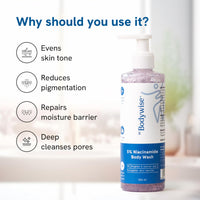 Be Bodywise Lactic Scrub, Niacinamide Wash, Salicylic Body Wash