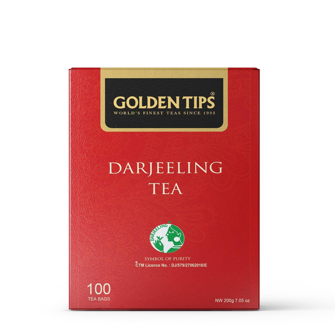 Golden Tips 100% Pure And Authentic Darjeeling Black Tea, Single Estate Premium Teabags, Rich Aroma & Delicate Flavor, (200 Gram, 100 cups)
