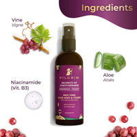 Pilgrim Red Vine At-home Facial Kit with Eco-friendly Jute Bag | Instant Glow | Set of 4: Face Toner ,Face Scrub ,Face Cream, Face Mask | Vegan | Cruelty Free | Skincare